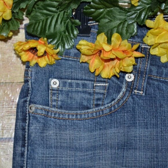 Ladies Seven for All Mankind Wide Leg Crop Vintage Dojo Jeans Size 32 Light Wash - Picture 3 of 12
